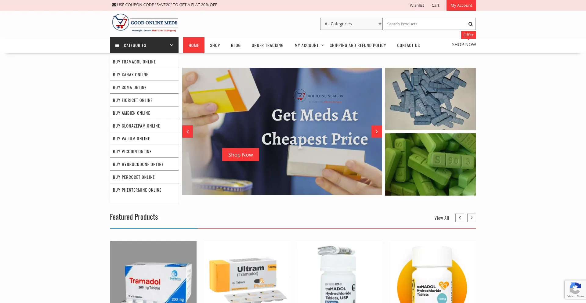 Website screenshot of Goodonlinemeds.com