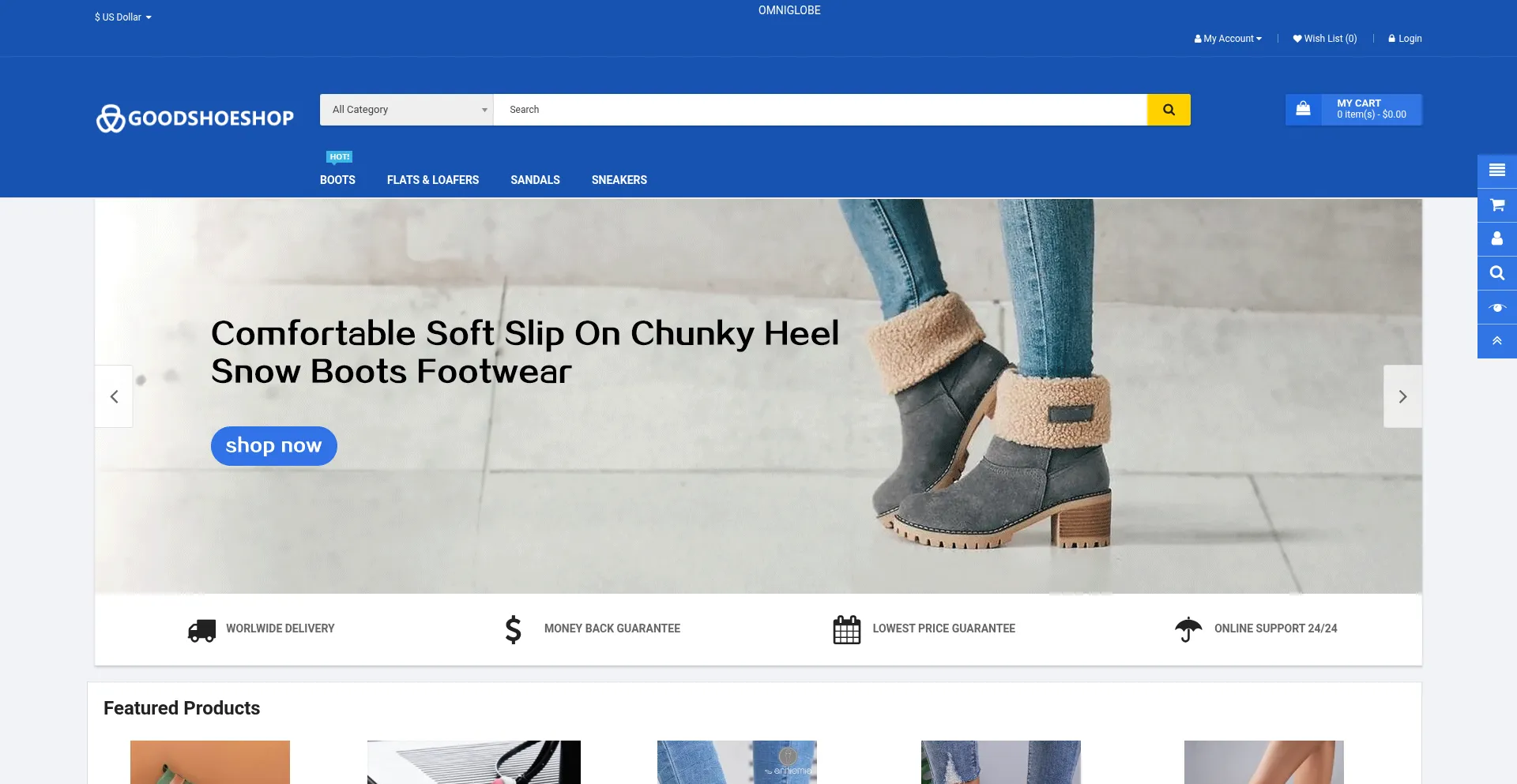 Website screenshot of Goodshoeshop.com