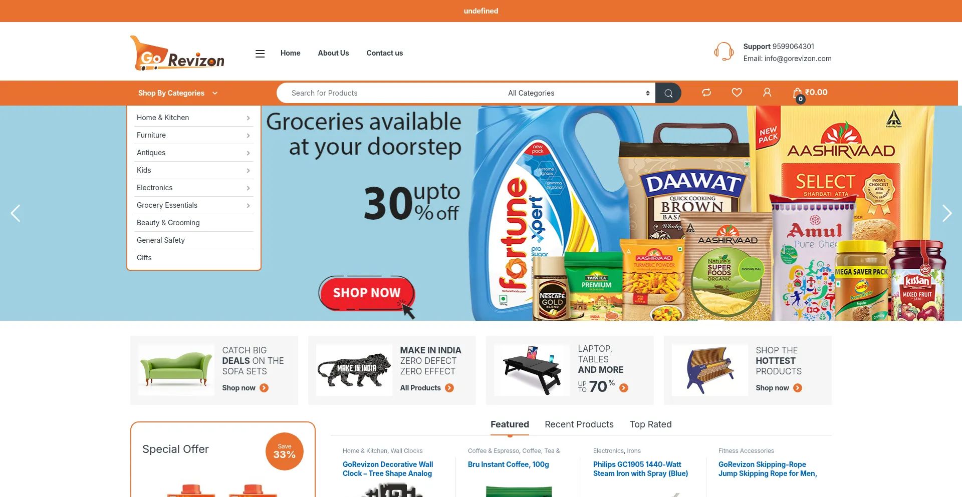 Website screenshot of Gorevizon.com