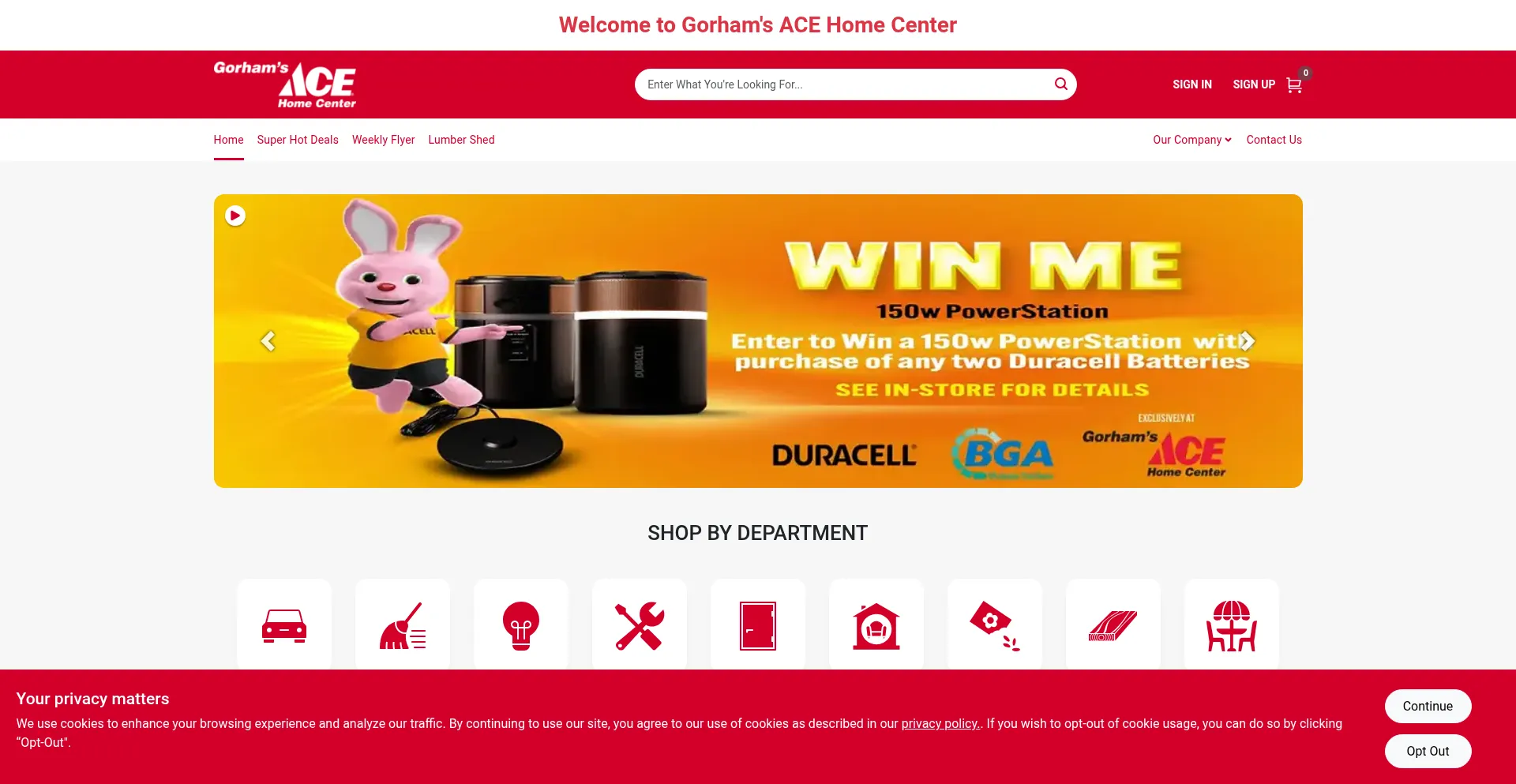 Website screenshot of Gorhams.bm