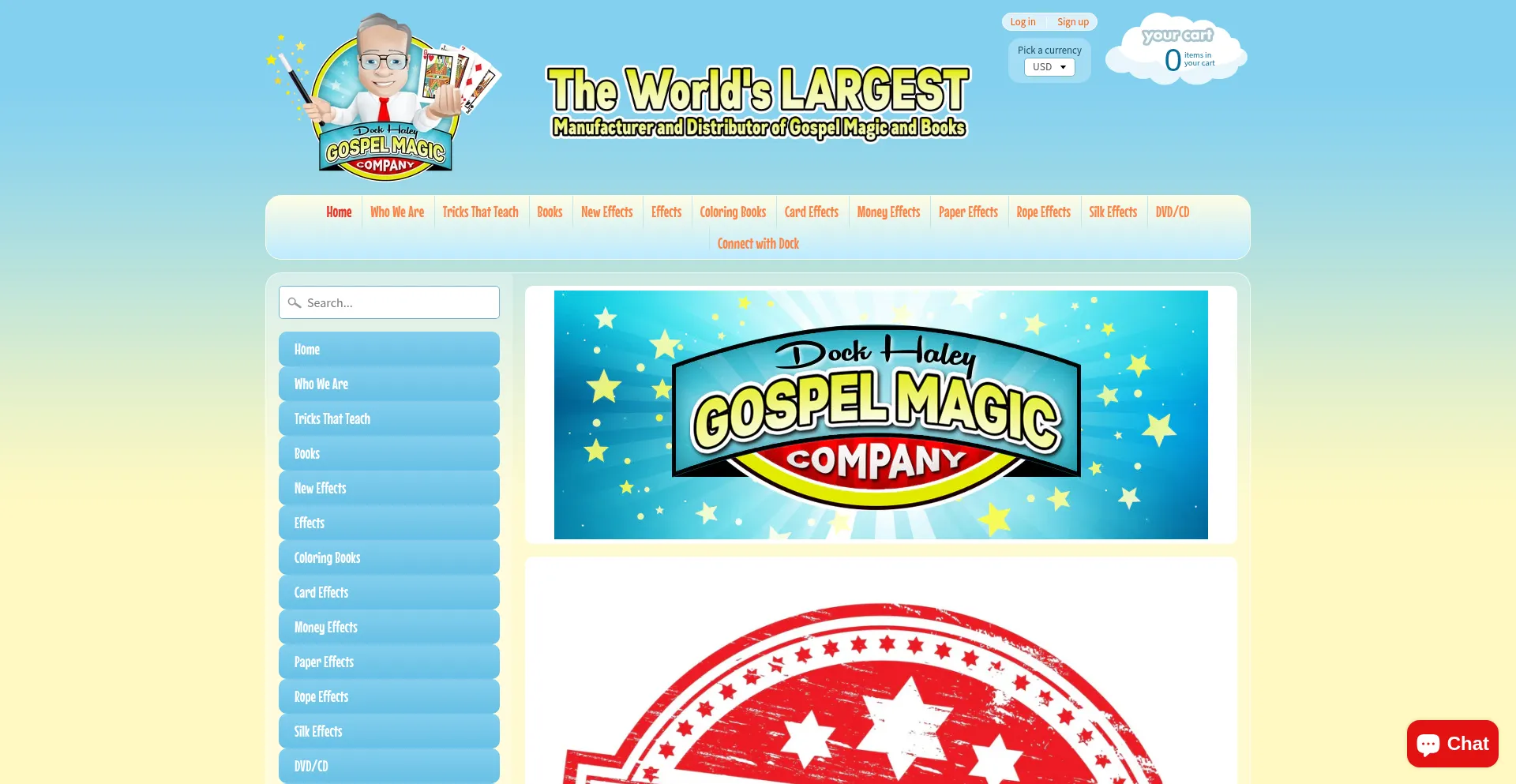 Website screenshot of Gospelmagic.com