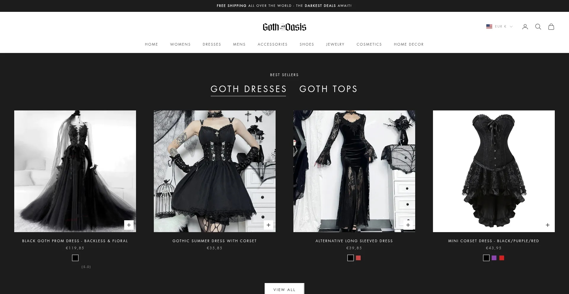 Website screenshot of Gothoasis.com