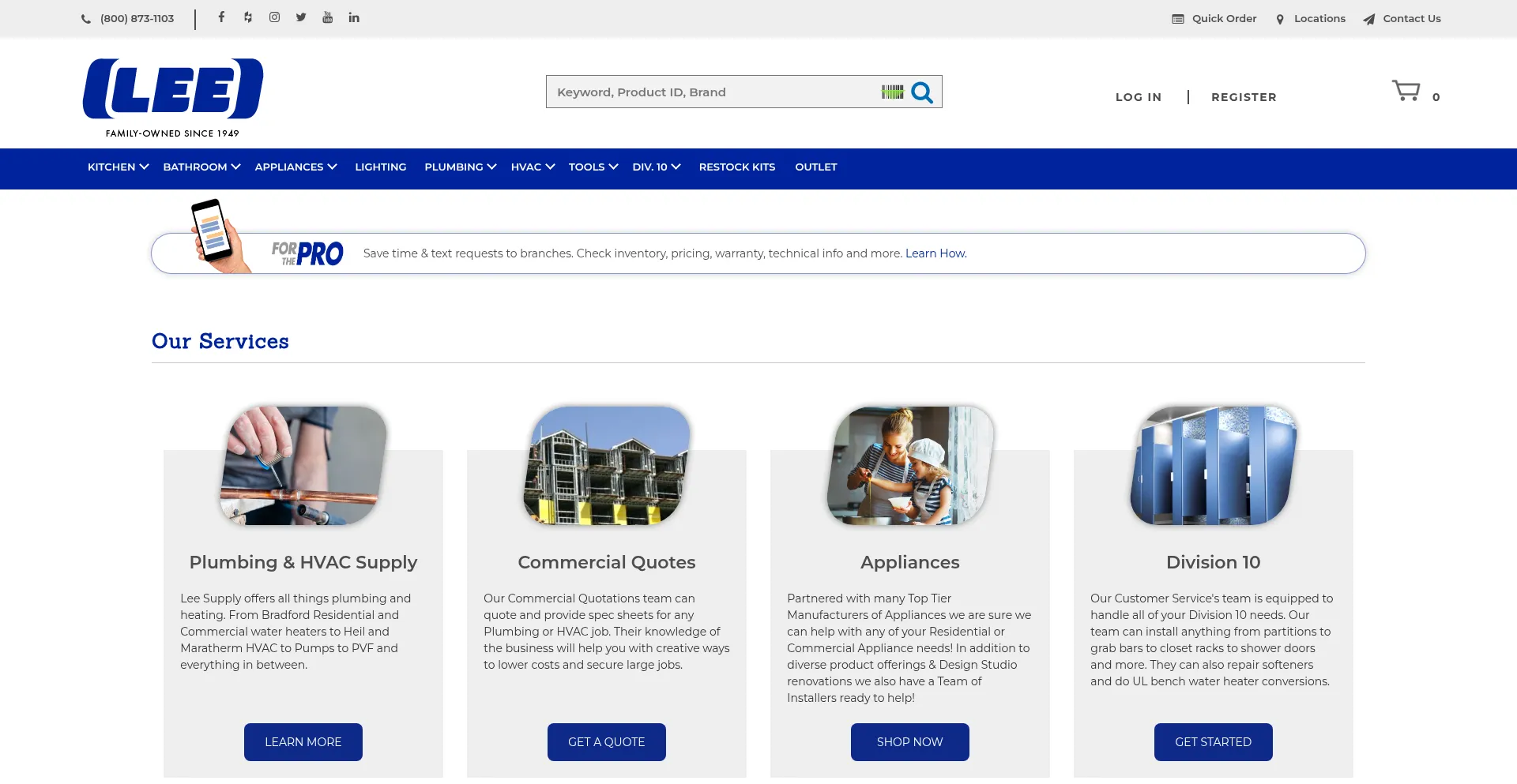 Website screenshot of Gotolee.com