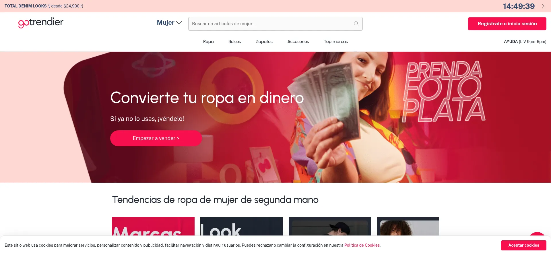 Website screenshot of Gotrendier.com.co