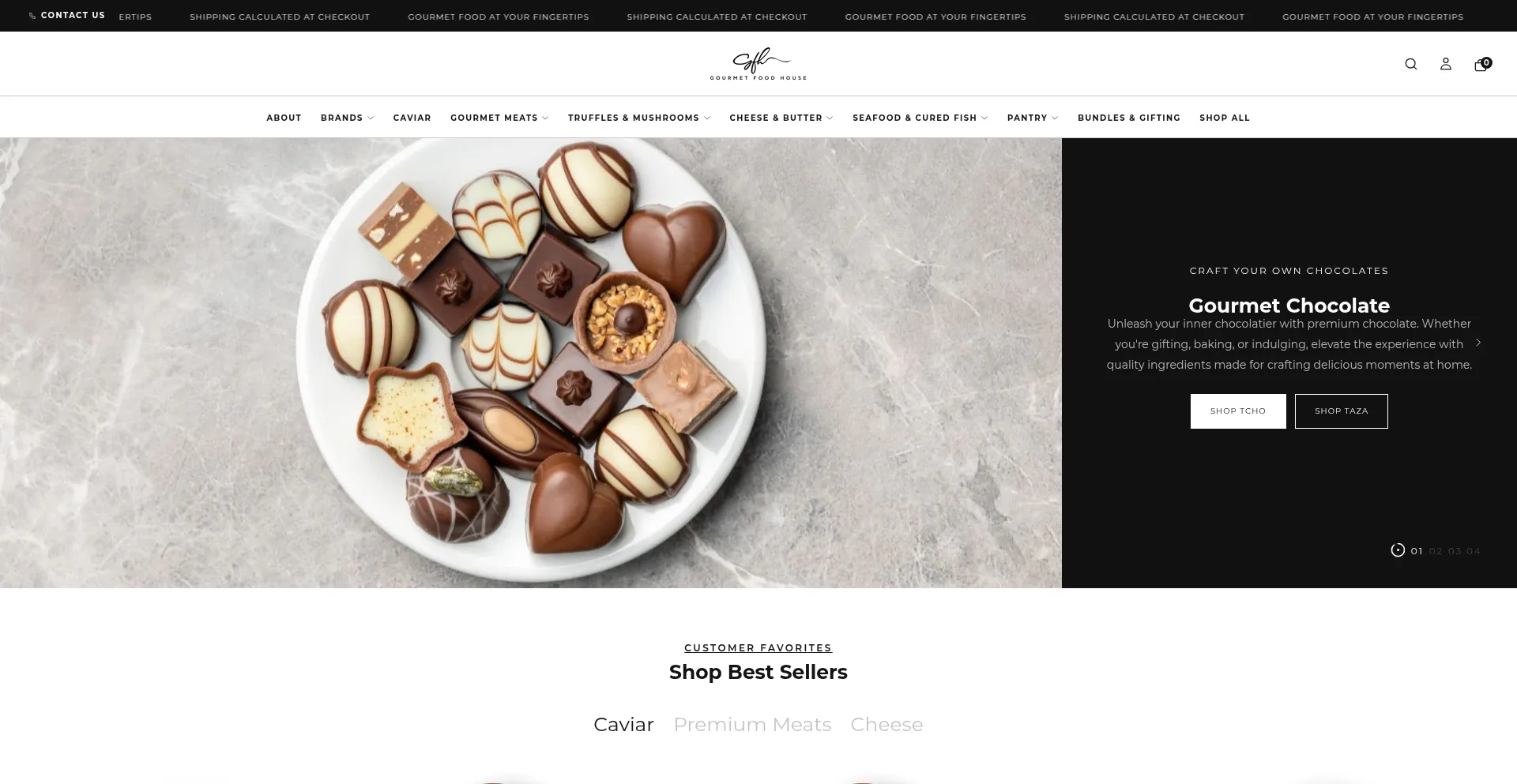 Website screenshot of Gourmetfoodhouse.com