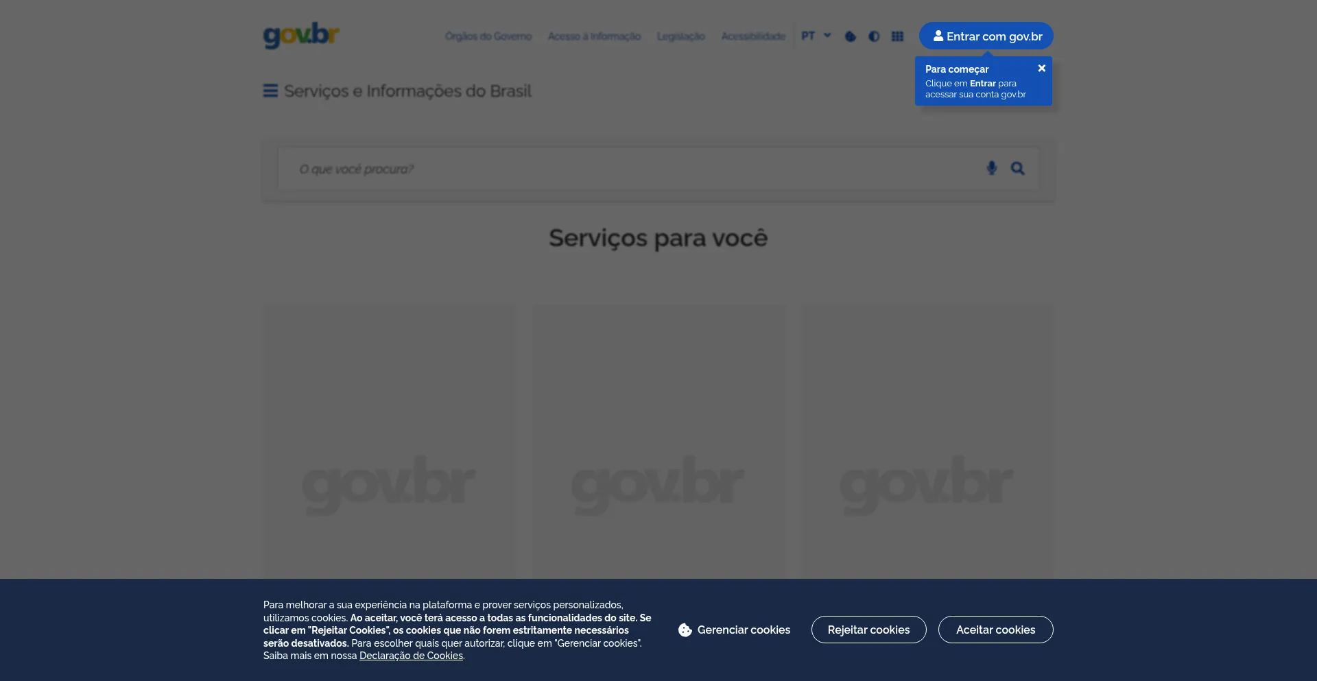 Website screenshot of Gov.br
