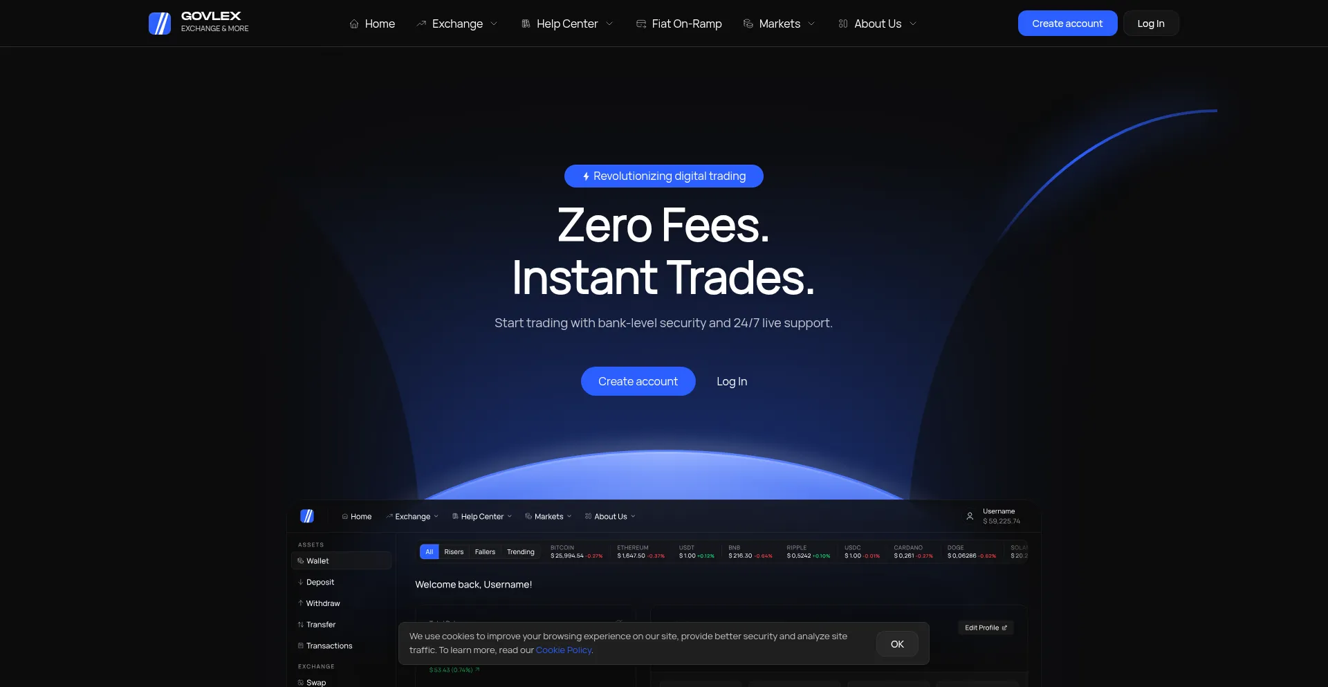 Website screenshot of Govlex.com