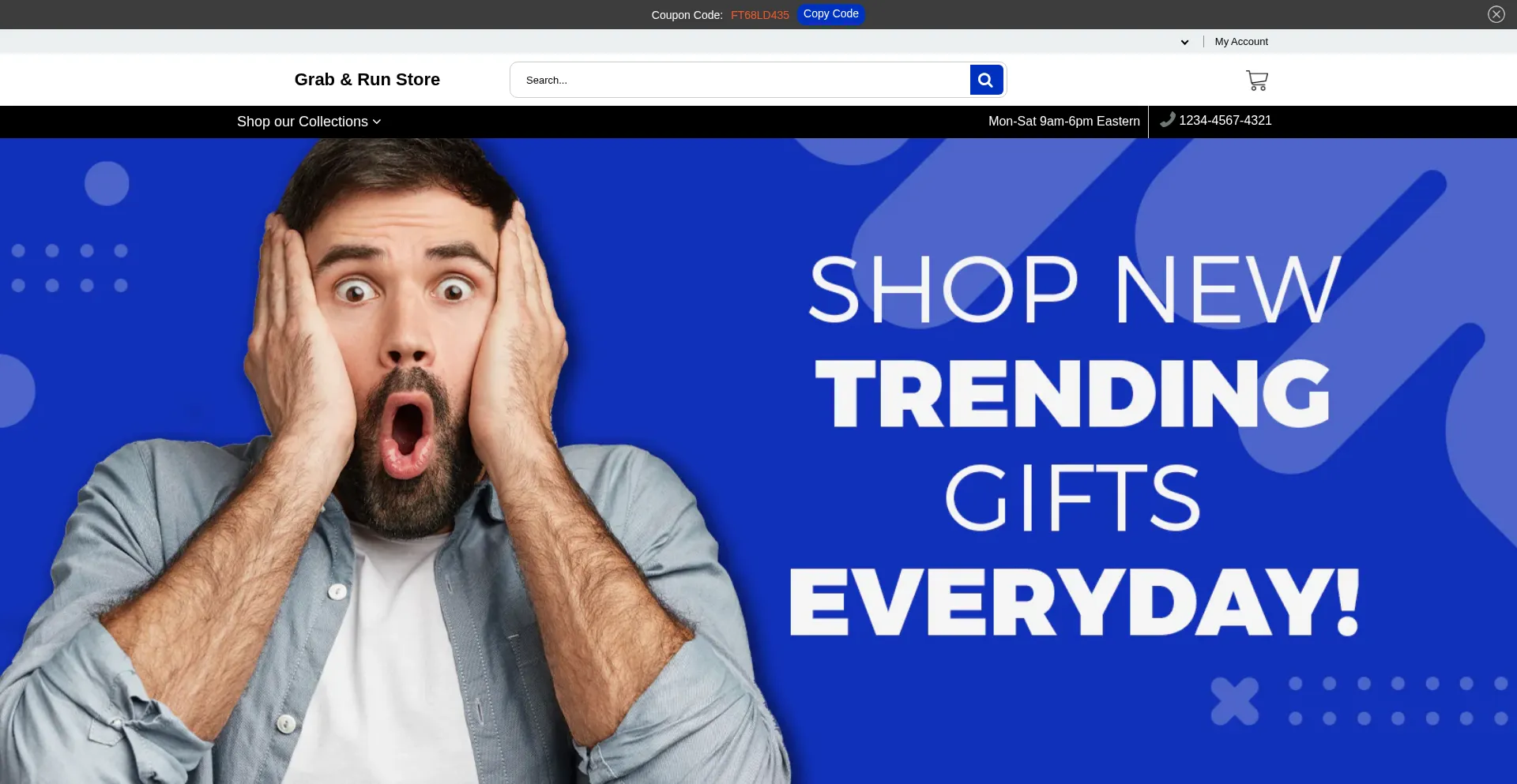 Website screenshot of Grabrunstore.com