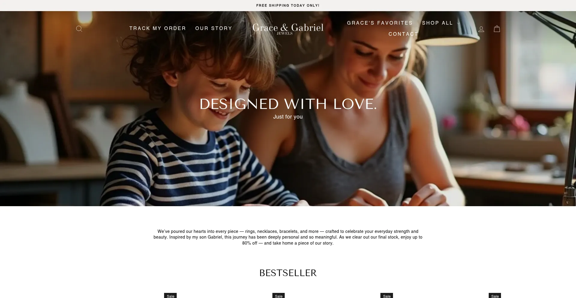 Website screenshot of Gracegabrieljewels.com
