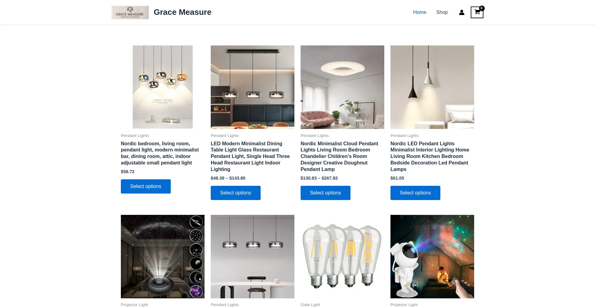 Website screenshot of Gracemeasure.shop