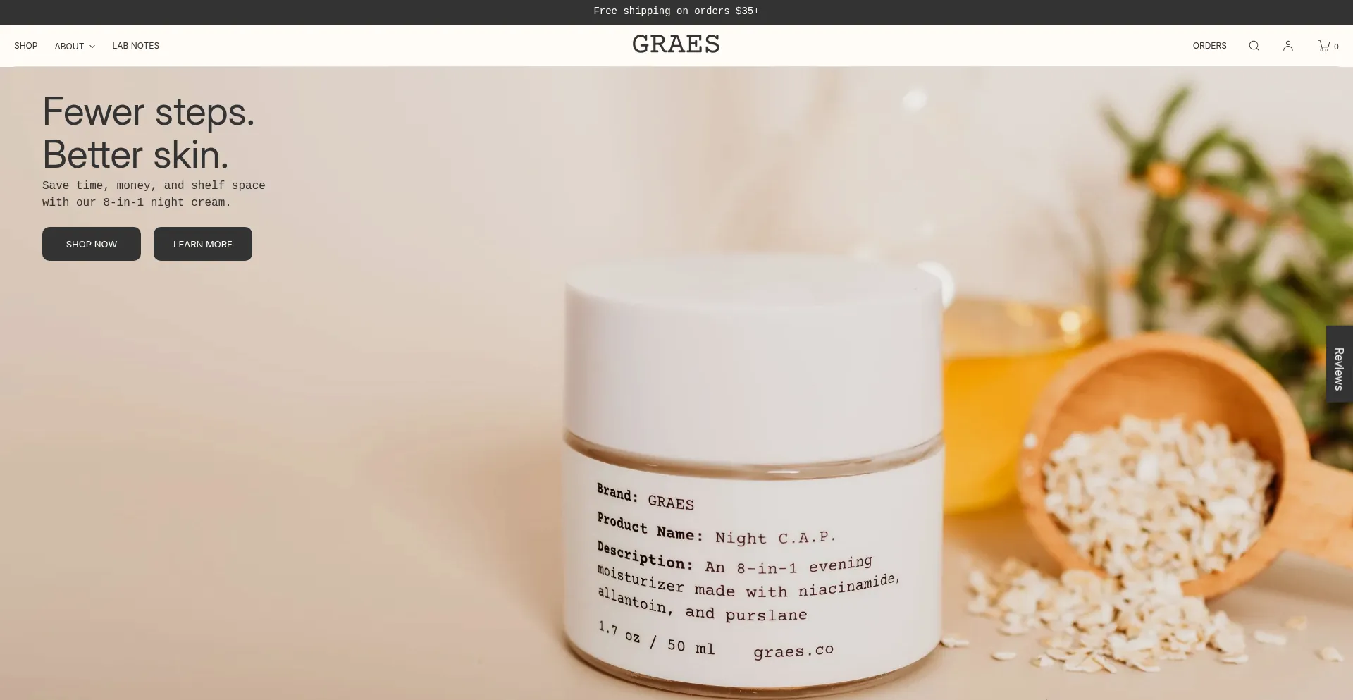 Website screenshot of Graes.co