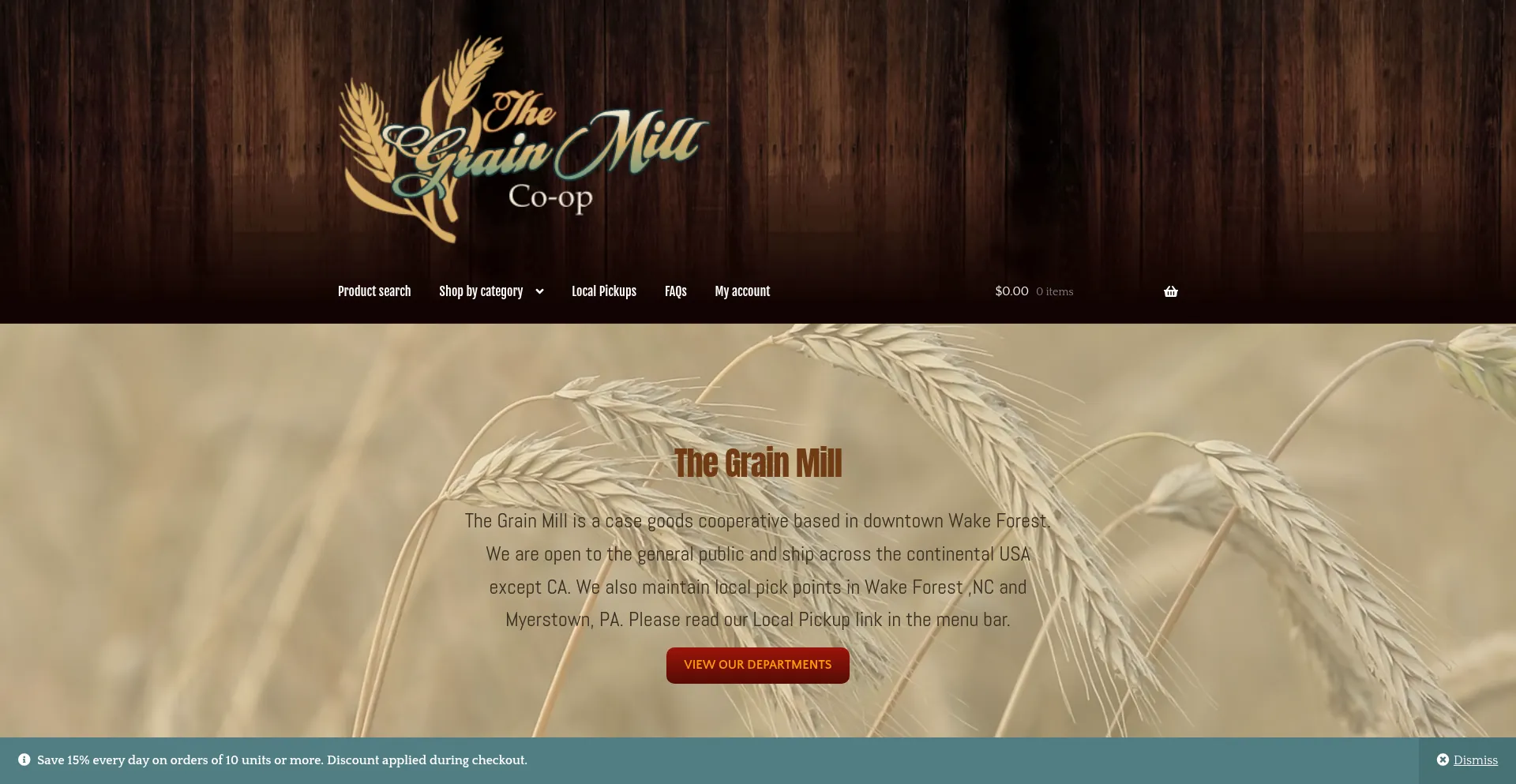Website screenshot of Grainmill.coop