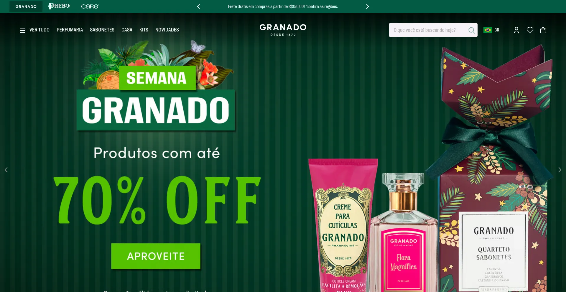 Website screenshot of Granado.com.br