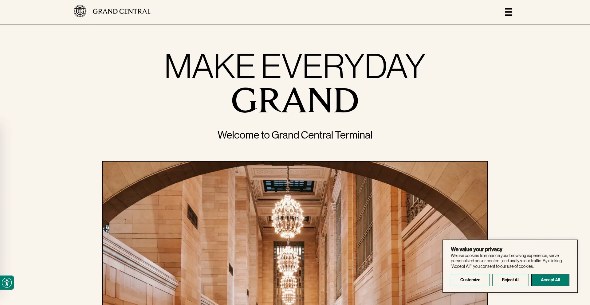 Website screenshot of Grandcentralterminal.com