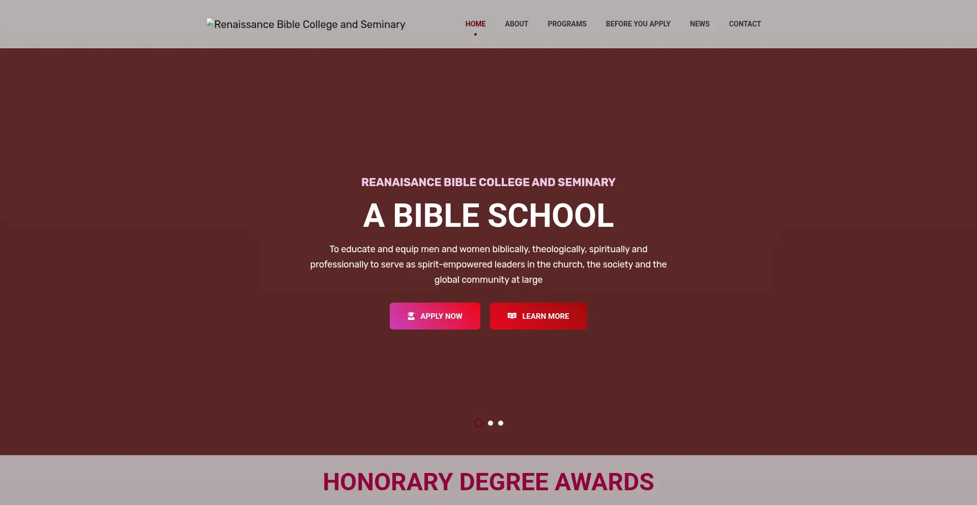 Website screenshot of Grandrenaissance.org