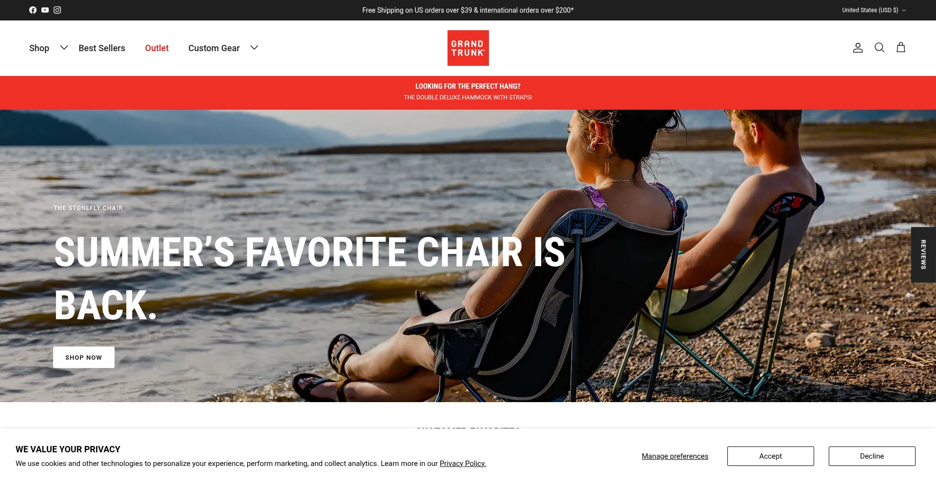 Website screenshot of Grandtrunk.com