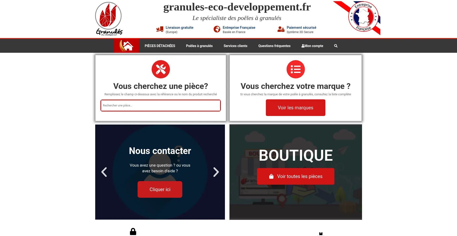Website screenshot of Granules-eco-developpement.fr