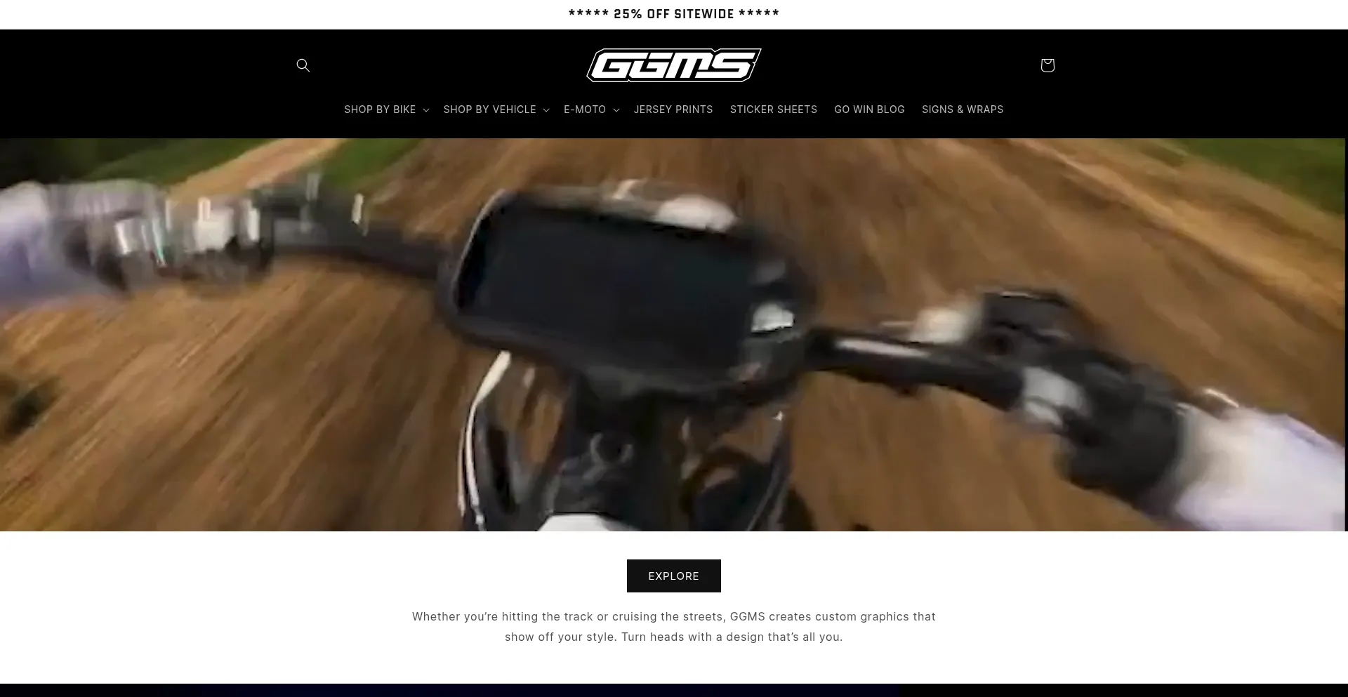 Website screenshot of Graphicsguysmotorsports.com