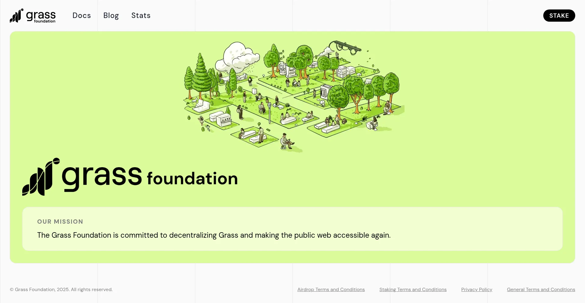 Website screenshot of Grassfoundation.io
