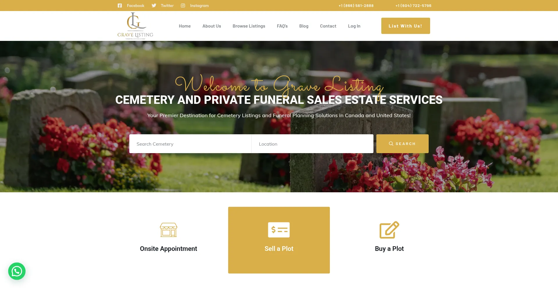 Website screenshot of Gravelisting.com