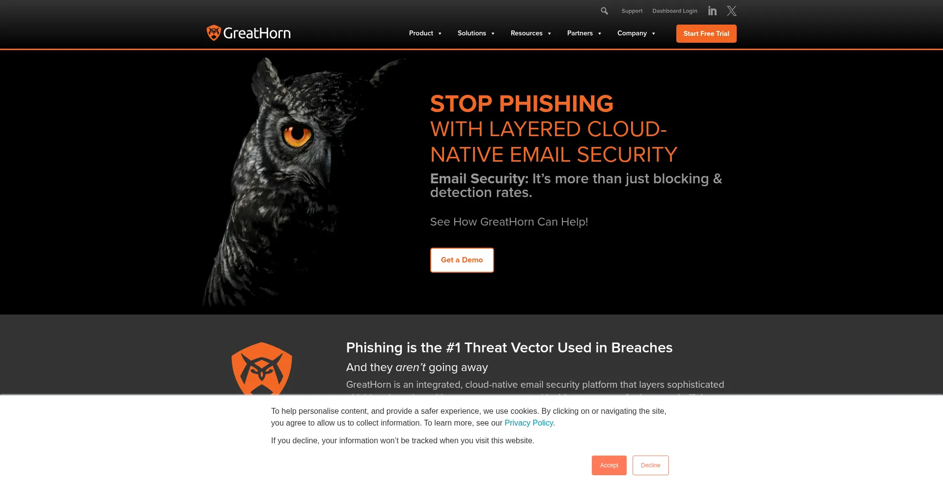 Website screenshot of Greathorn.com