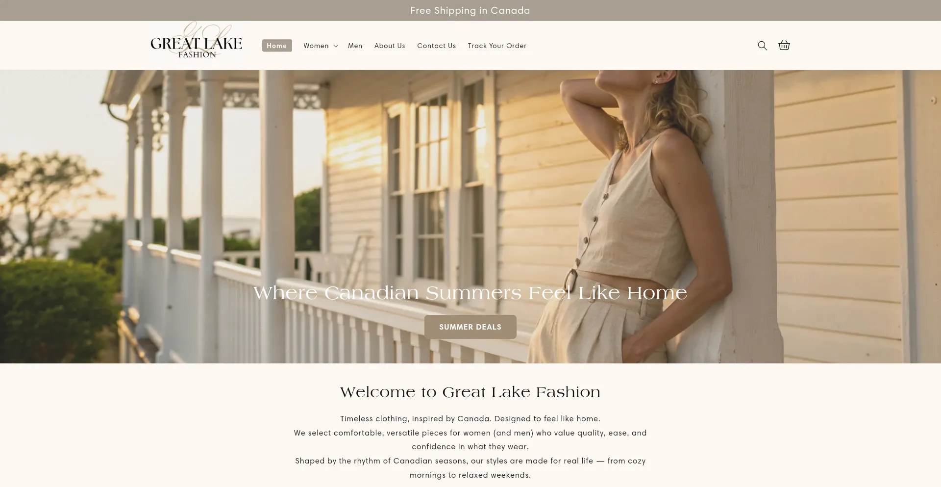 Website screenshot of Greatlakefashion.com