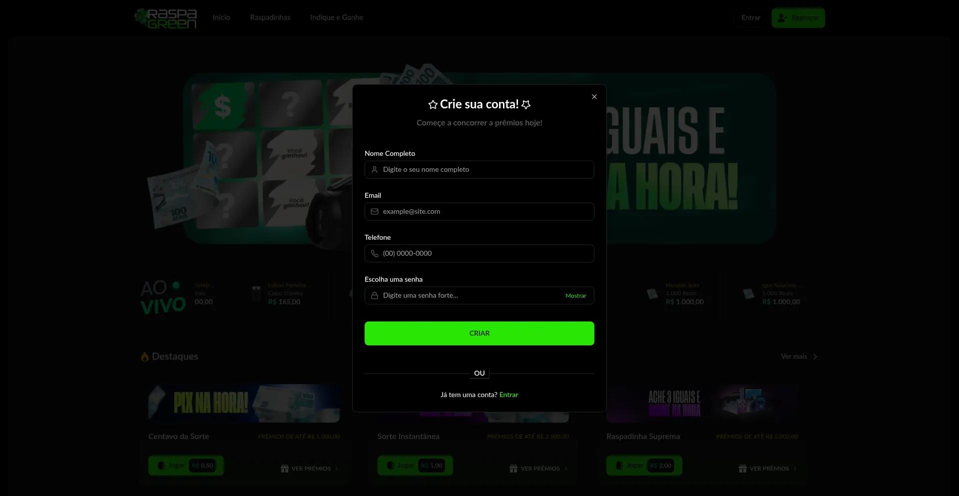Website screenshot of Greenbetdasorte.site