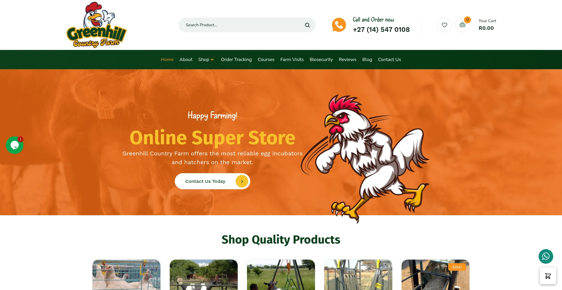 Website screenshot of Greenhillcountryfarm.co.za