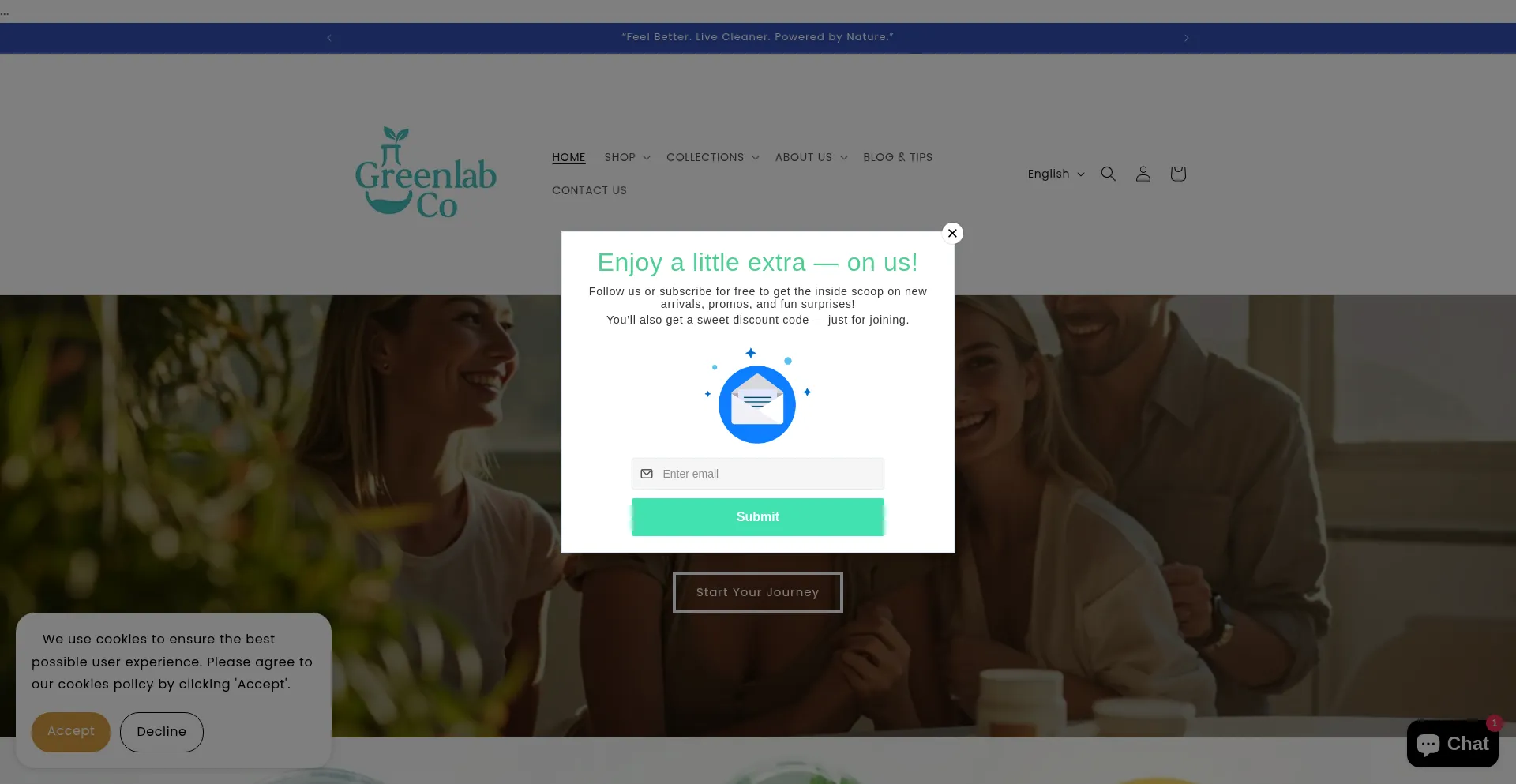 Website screenshot of Greenlabco.org