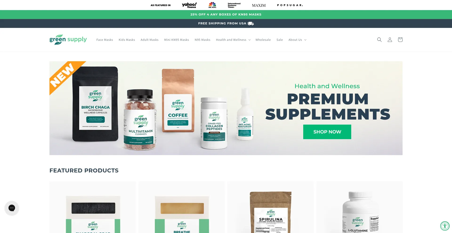 Website screenshot of Greensupply.com