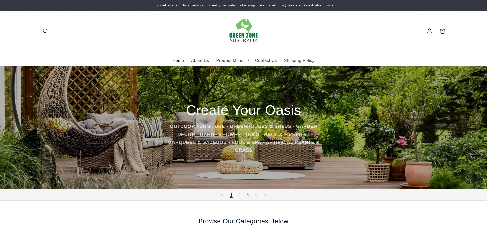 Website screenshot of Greenzoneaustralia.com.au