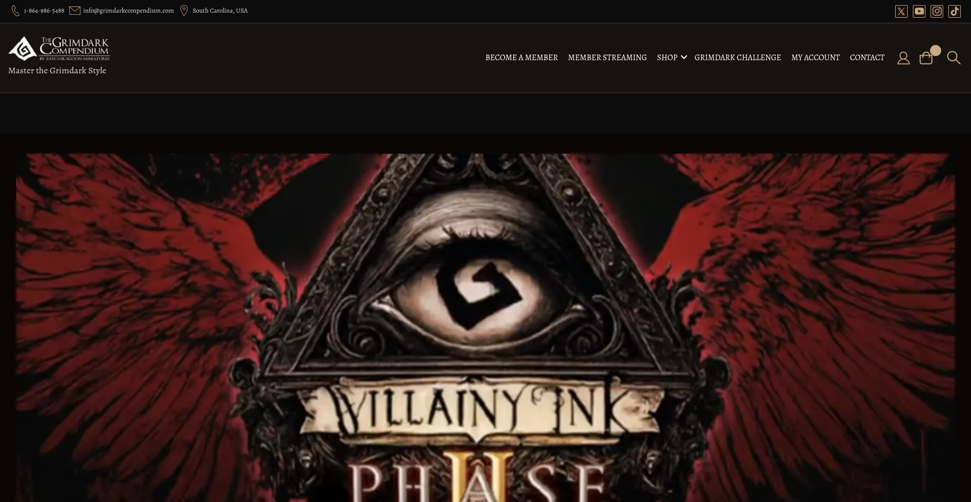 Website screenshot of Grimdarkcompendium.com