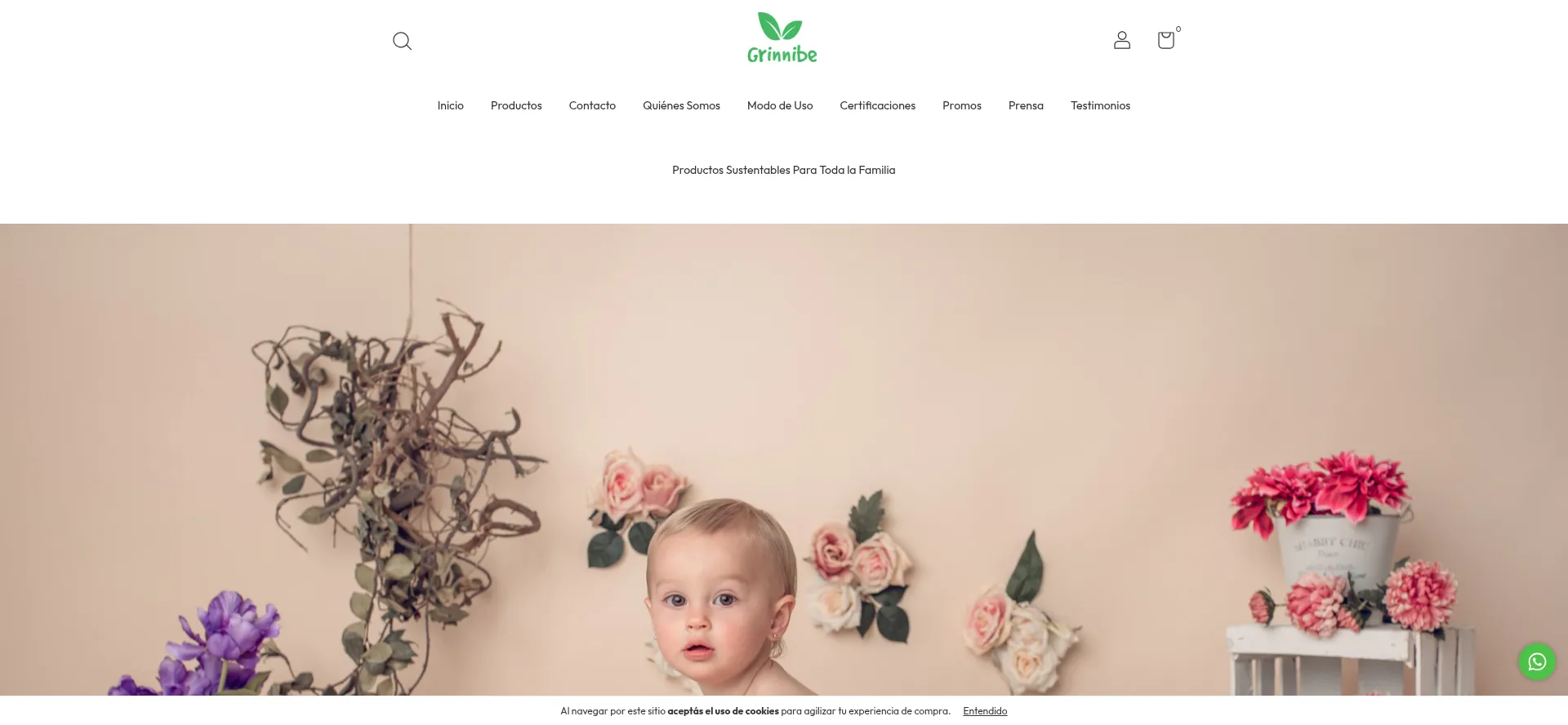 Website screenshot of Grinnibe.com