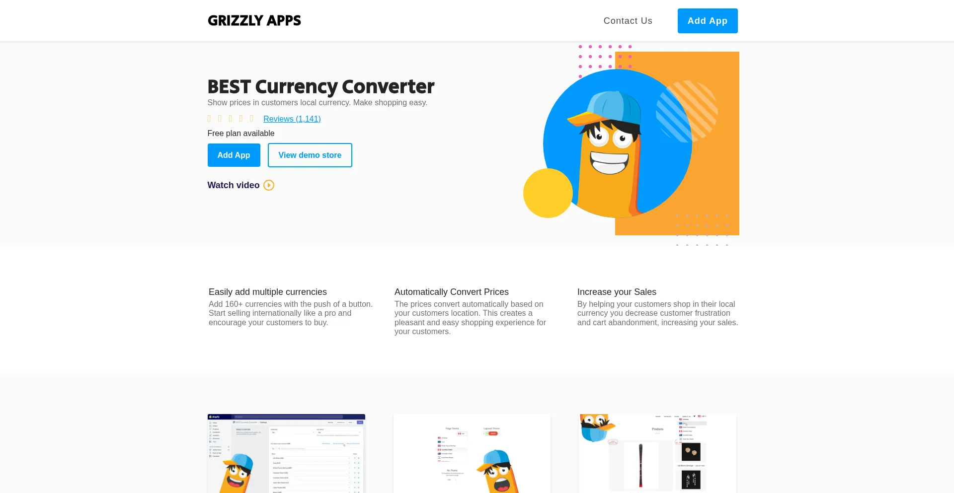 Website screenshot of Grizzlyapps.com