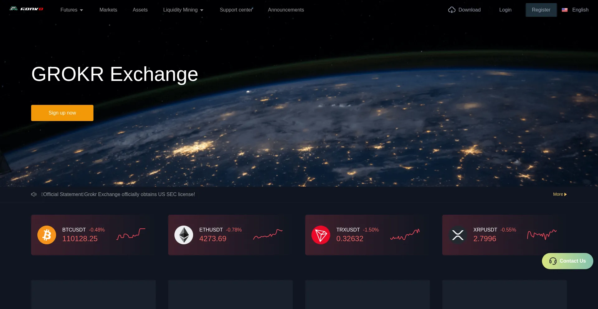 Website screenshot of Grokr93id.com