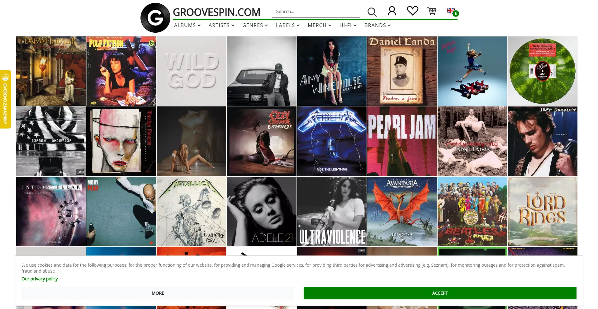 Website screenshot of Groovespin.com
