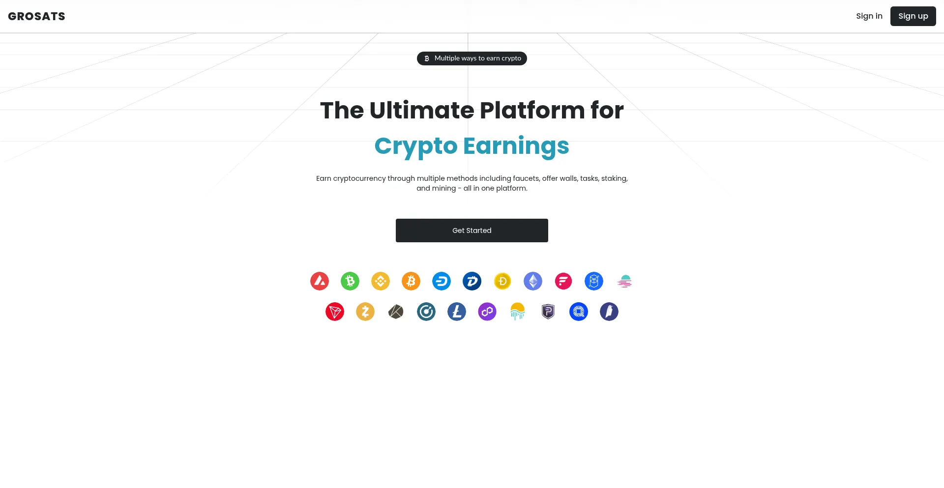 Website screenshot of Grosats.com