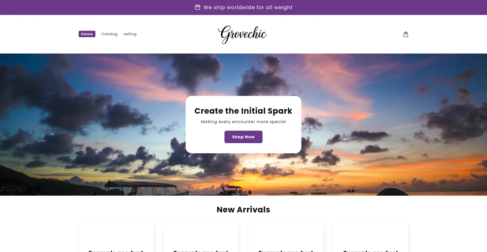 Website screenshot of Grovechic.com