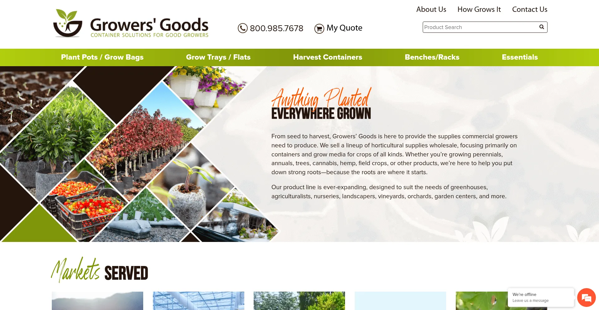Website screenshot of Growersgoods.com