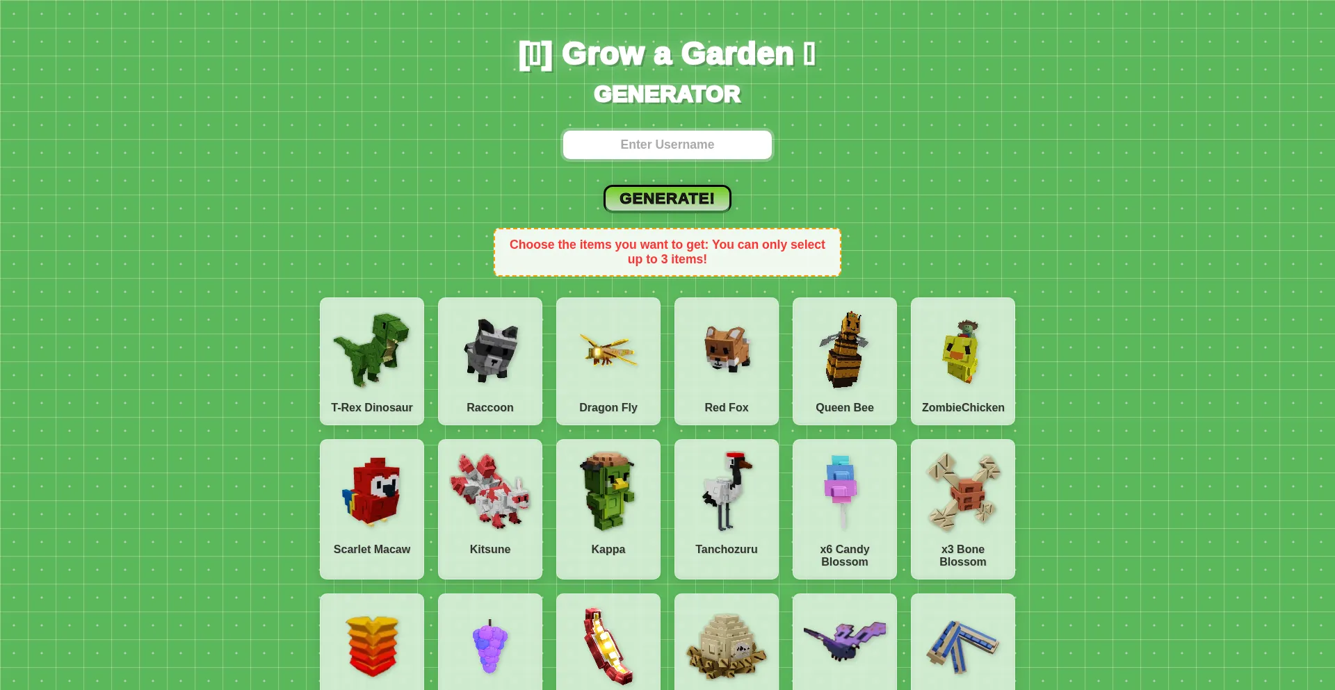 Website screenshot of Growmygarden.online