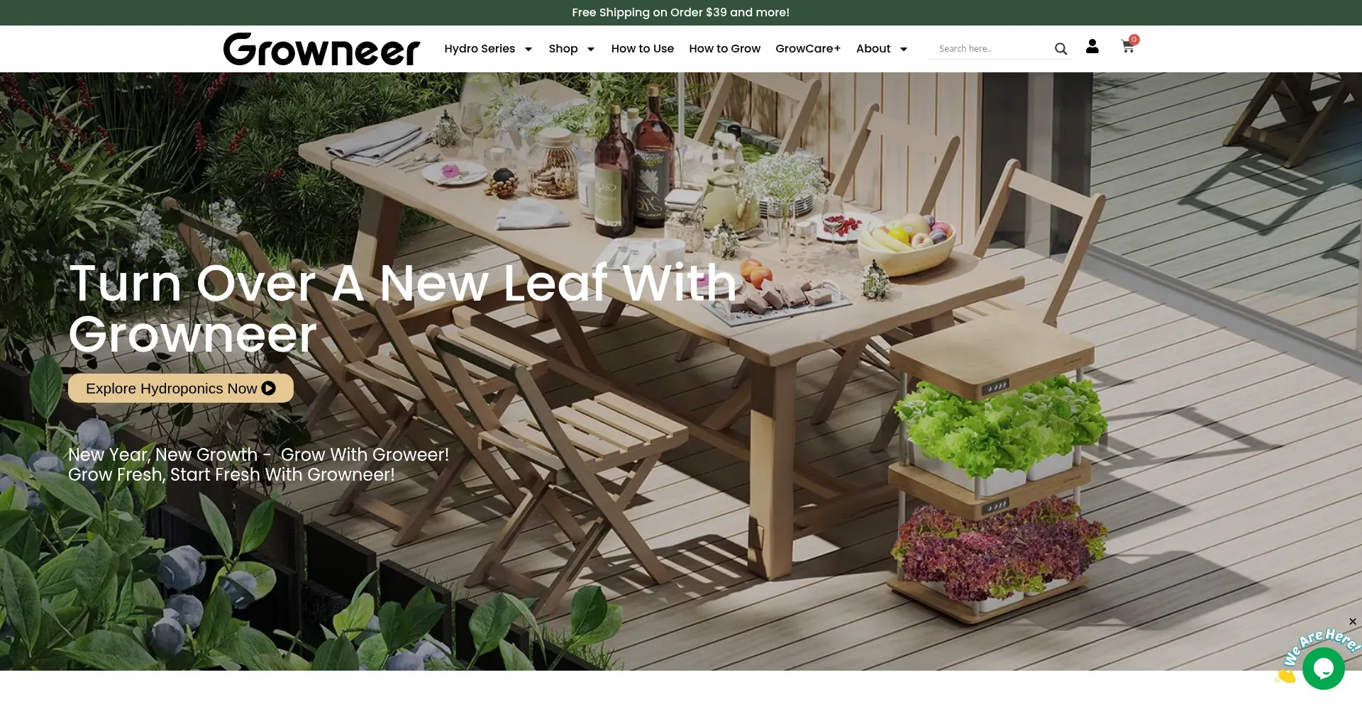 Website screenshot of Growneer.com