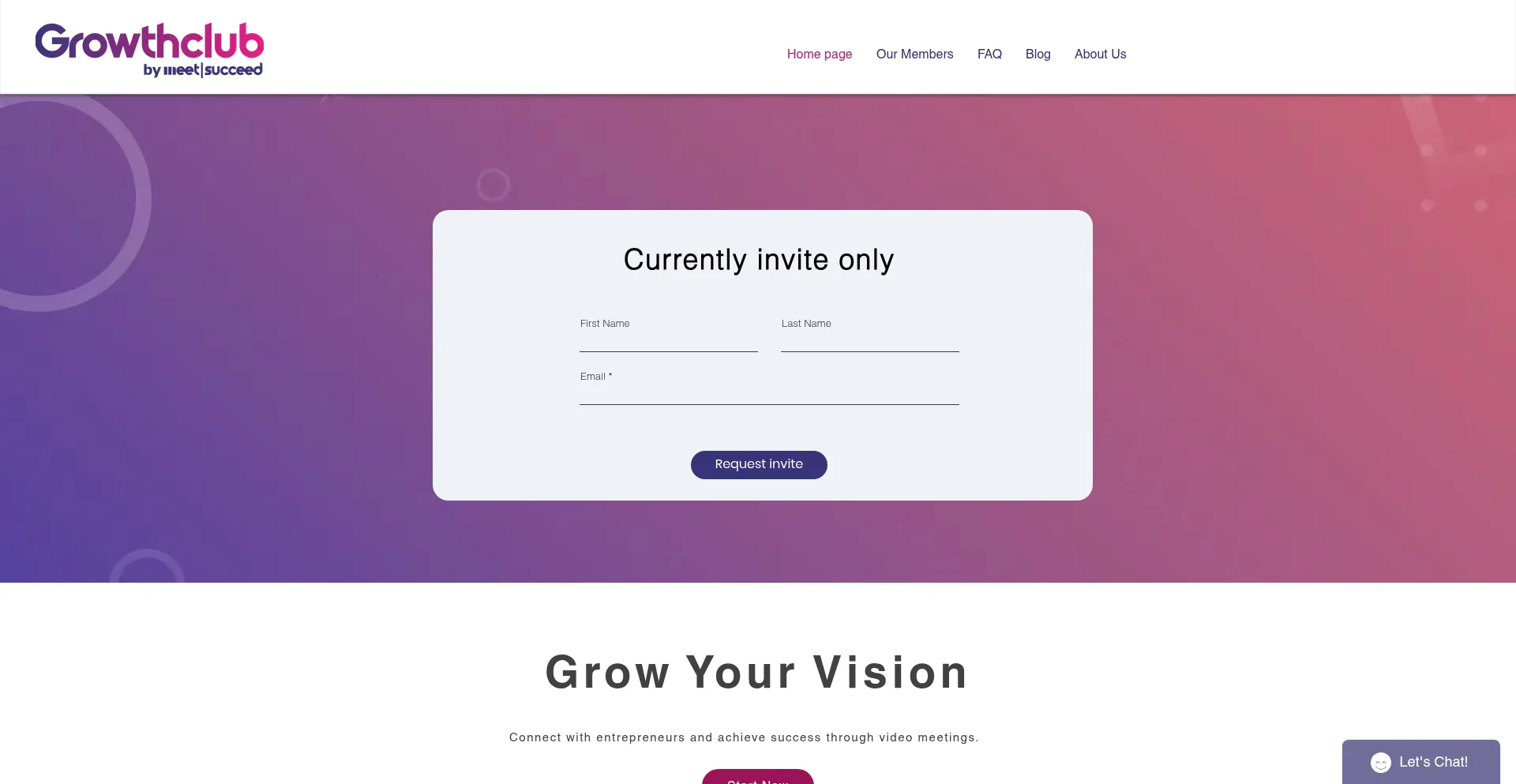 Website screenshot of Growthclub.online