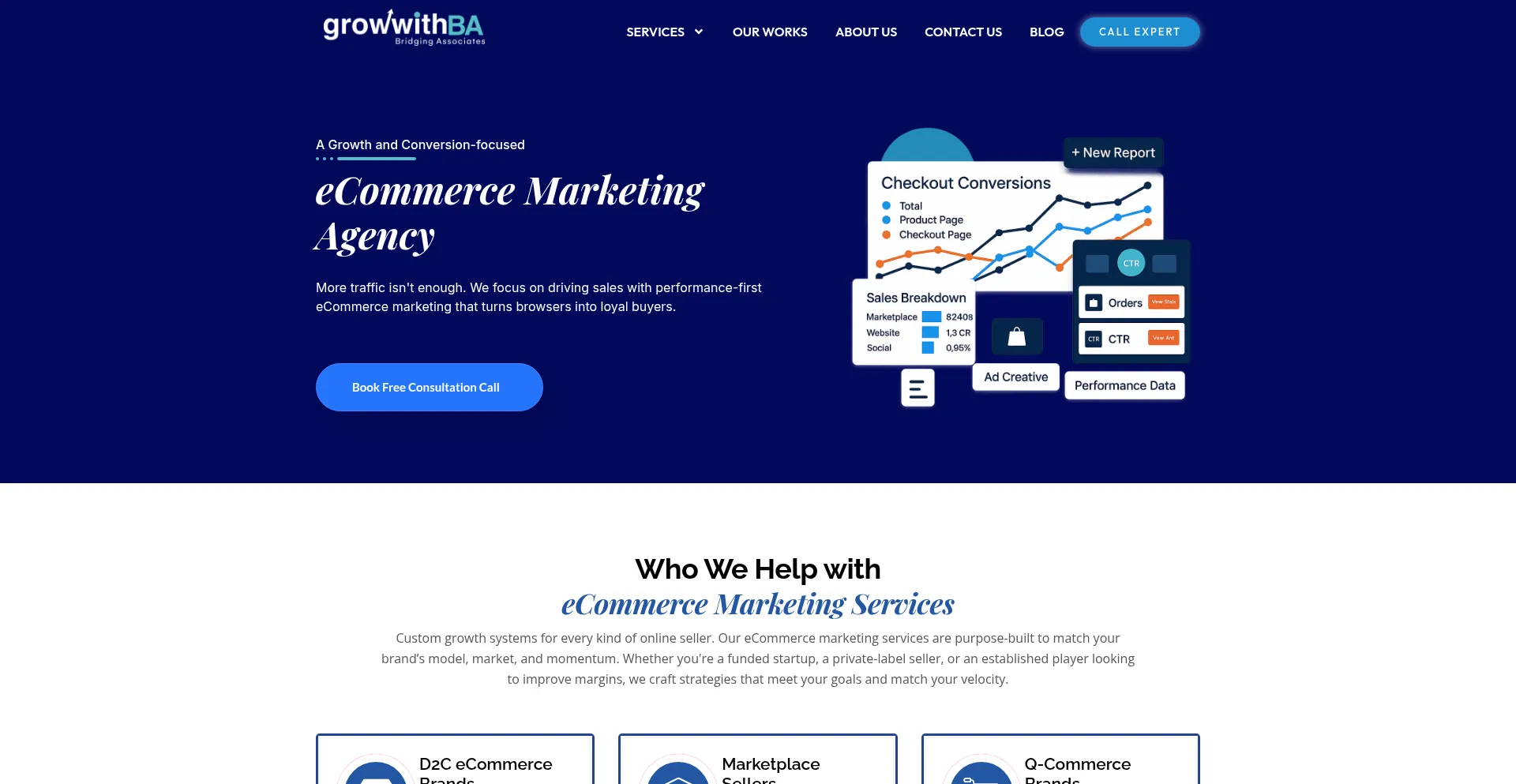 Website screenshot of Growwithba.com