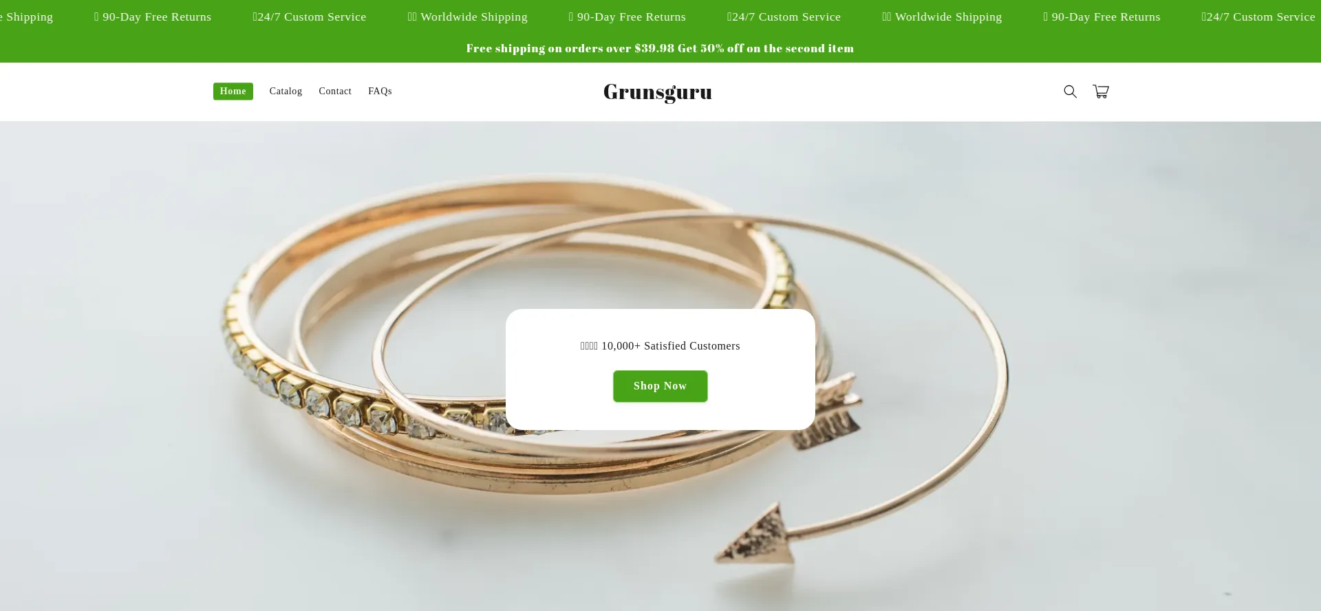 Website screenshot of Grunsguru.com
