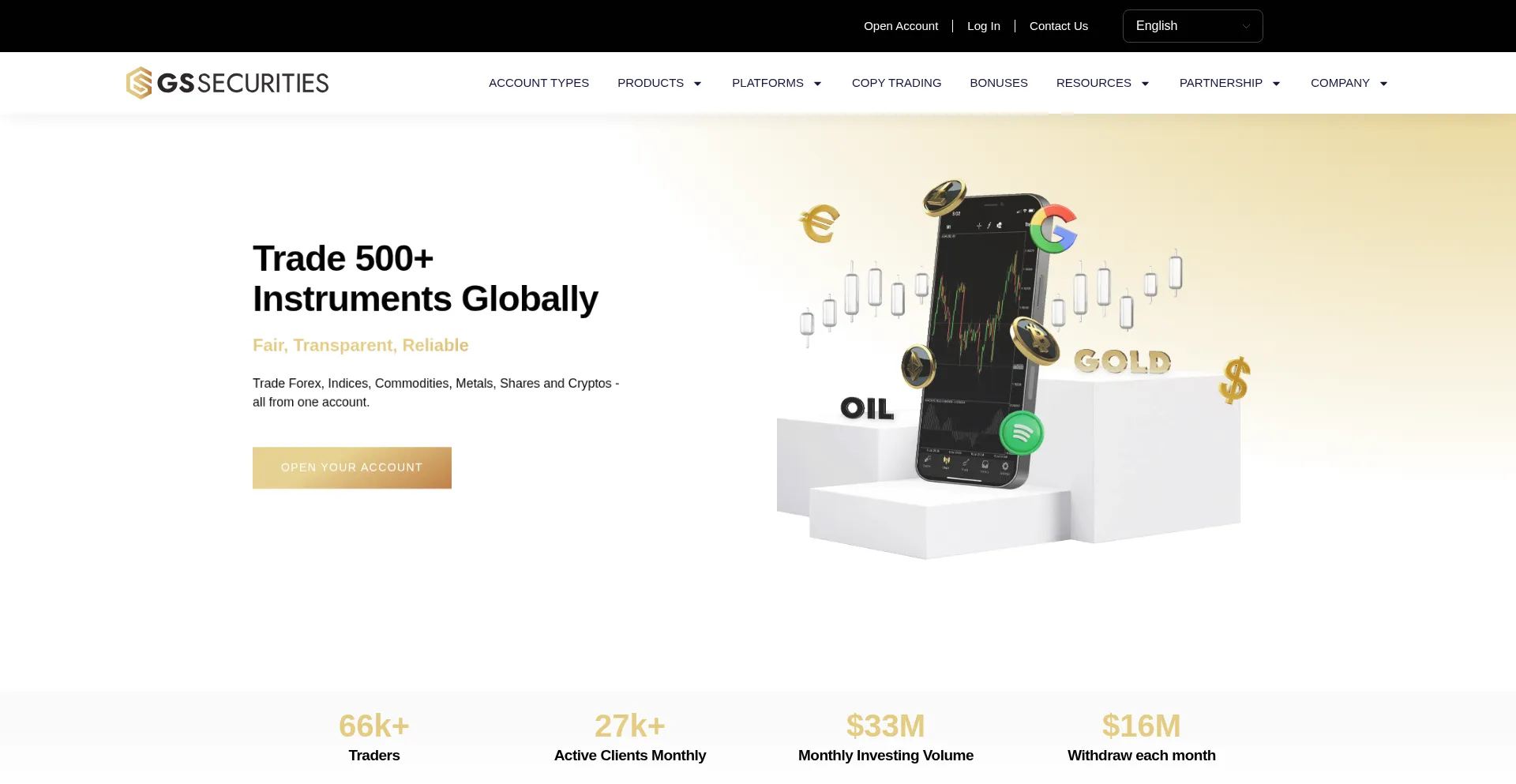 Website screenshot of Gssecurities.io