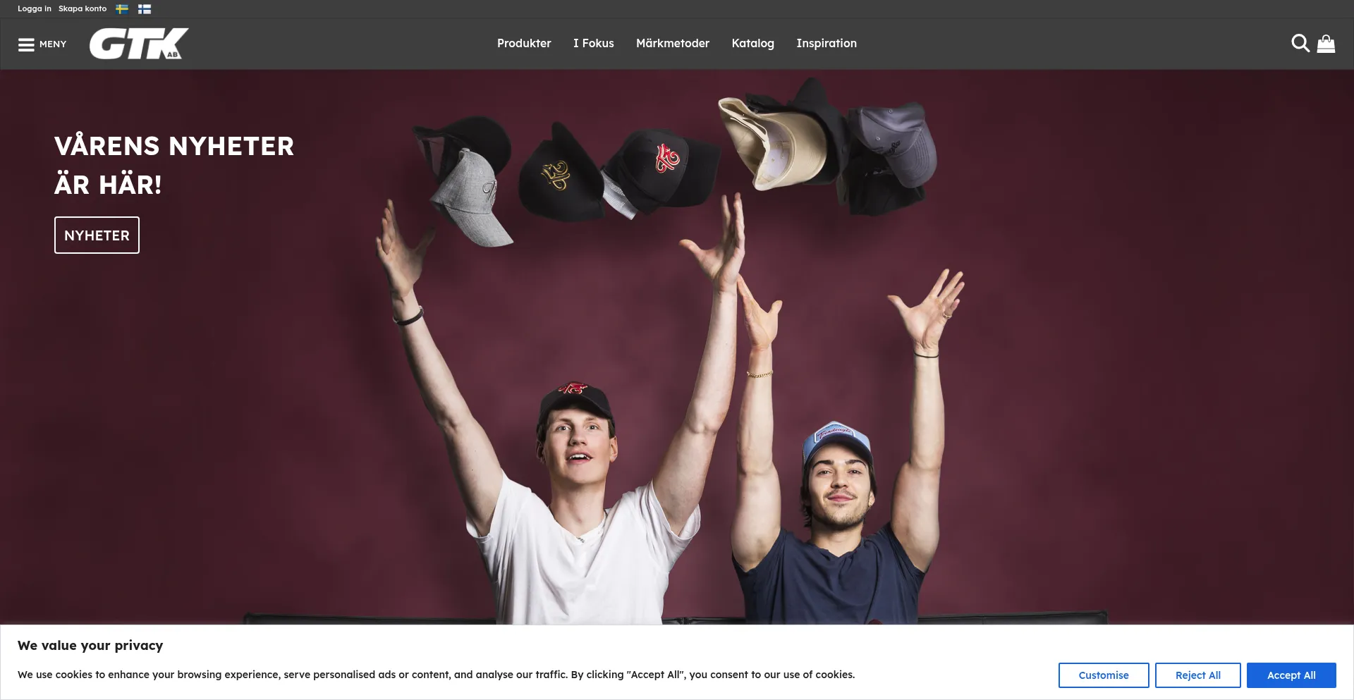 Website screenshot of Gtk.se