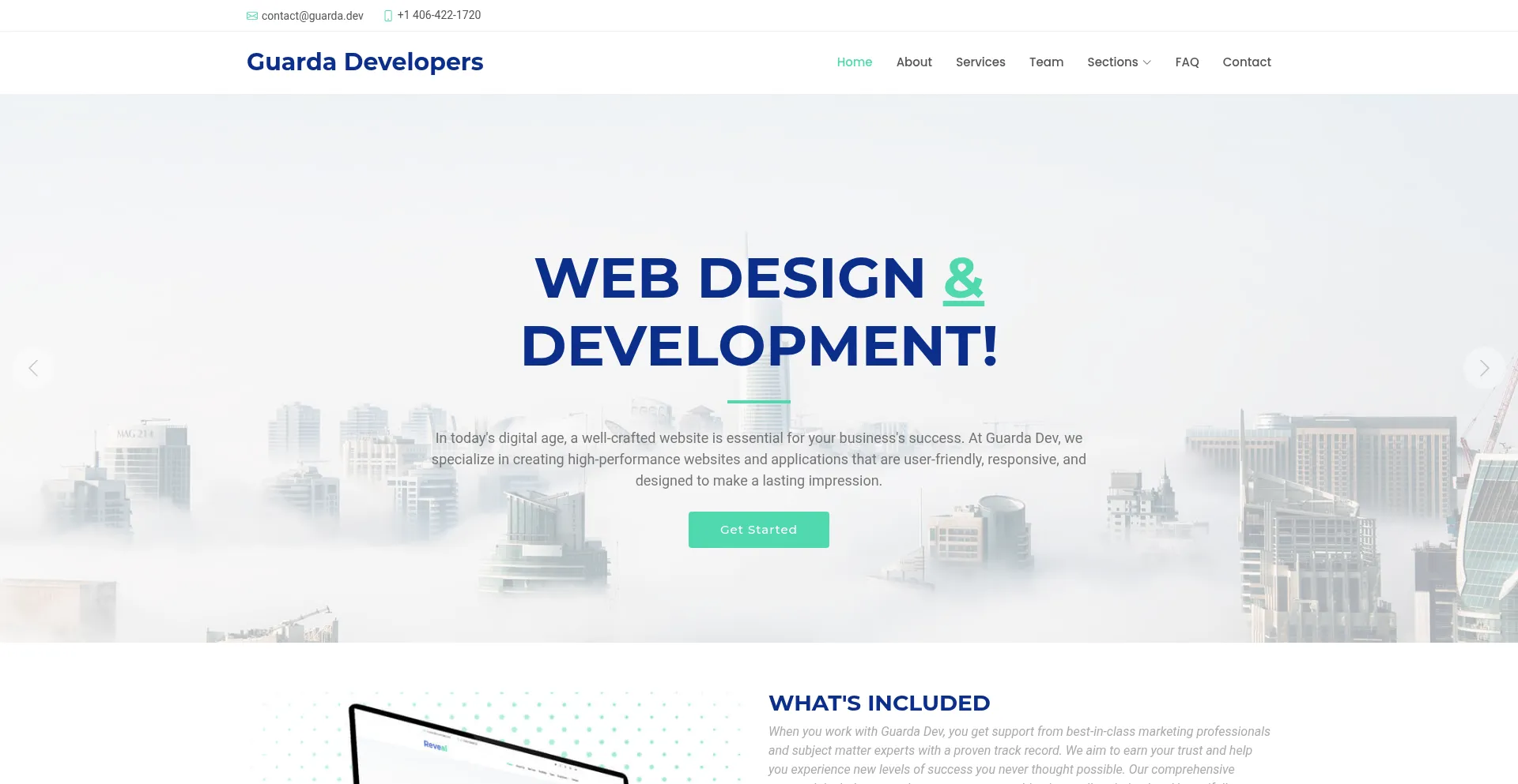 Website screenshot of Guarda.dev