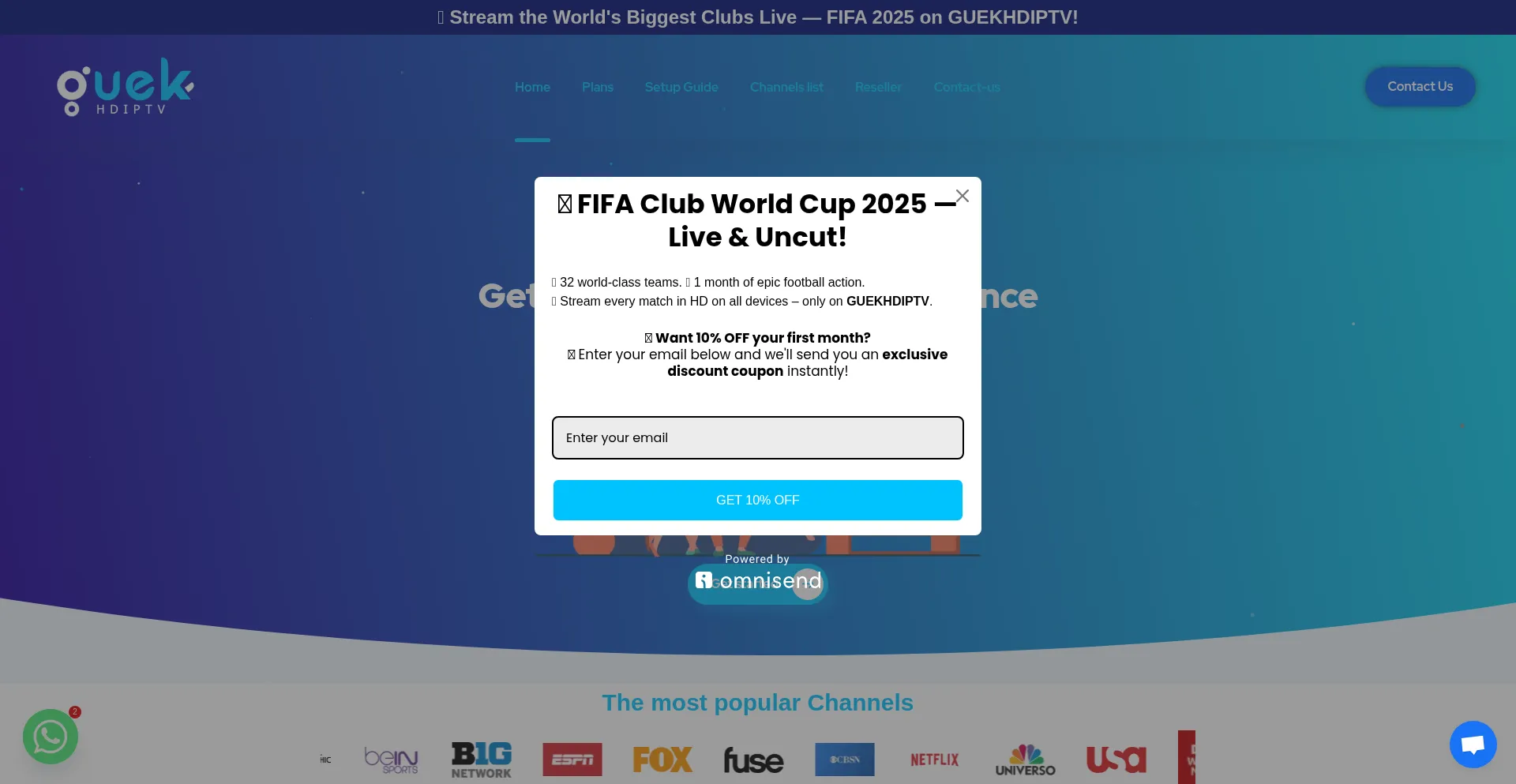 Website screenshot of Guekhdiptv.com