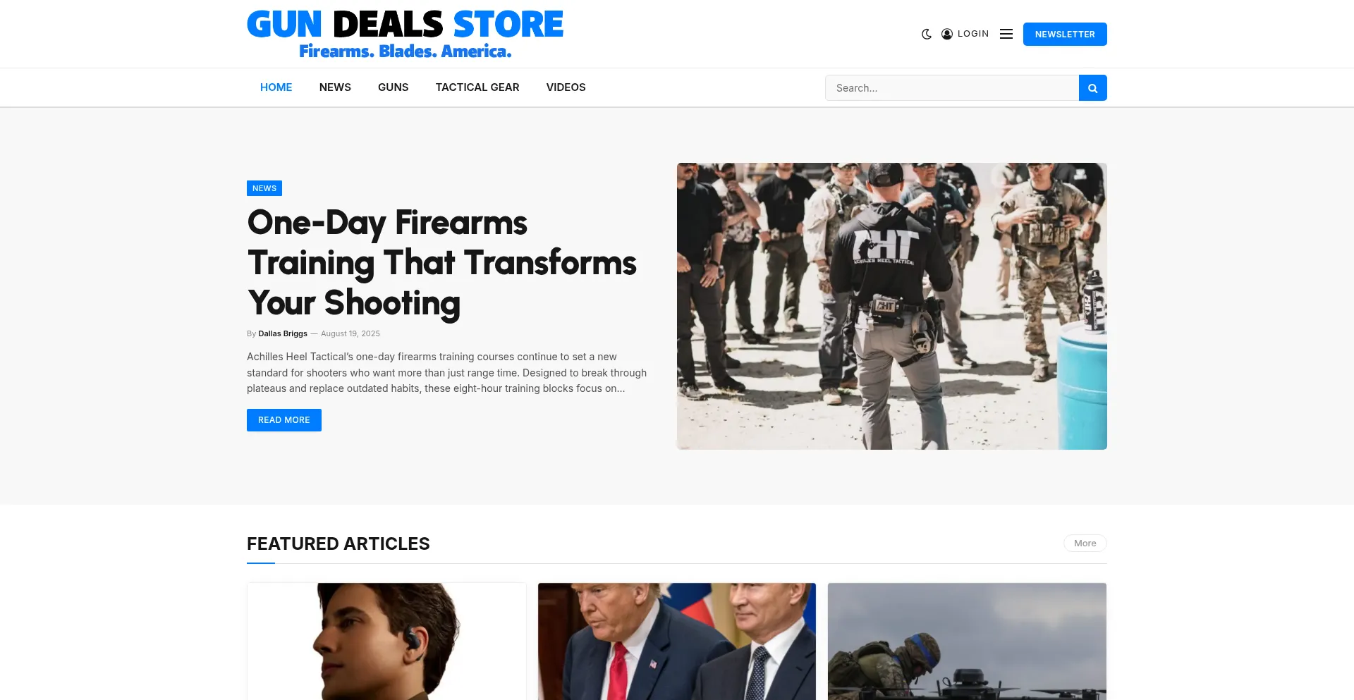 Website screenshot of Gundealsstore.com