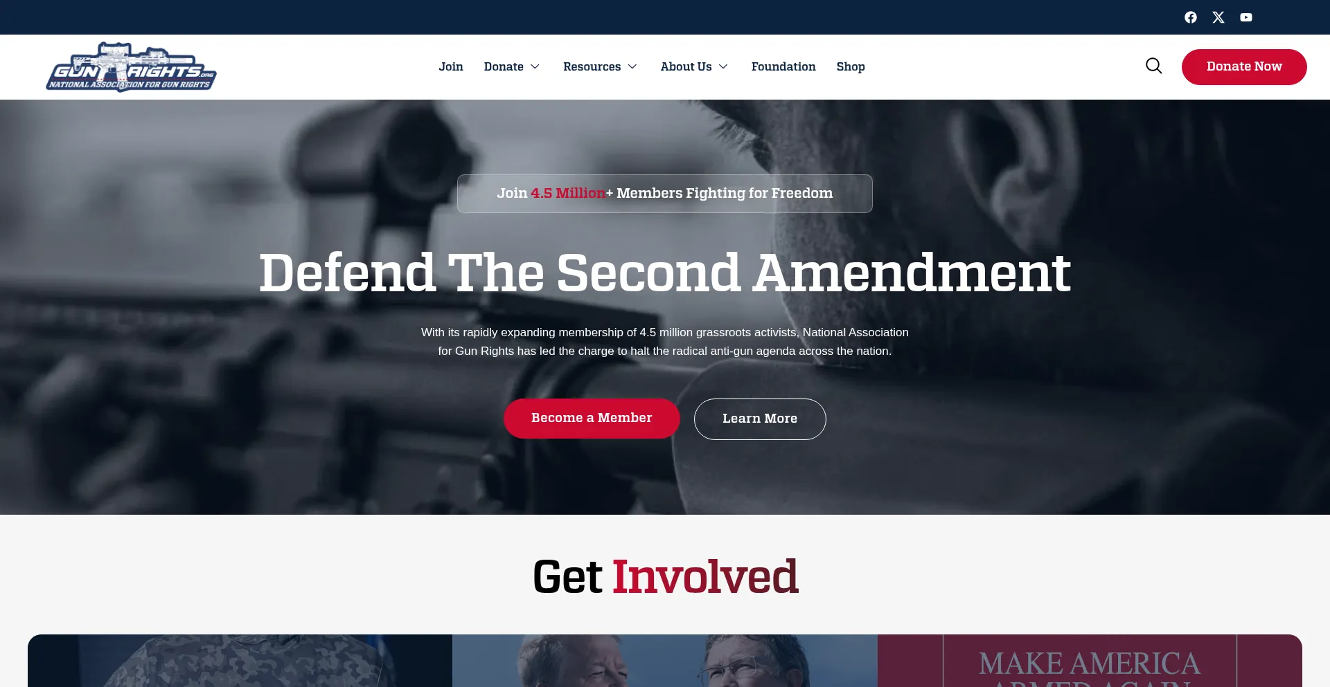 Website screenshot of Gunrights.org